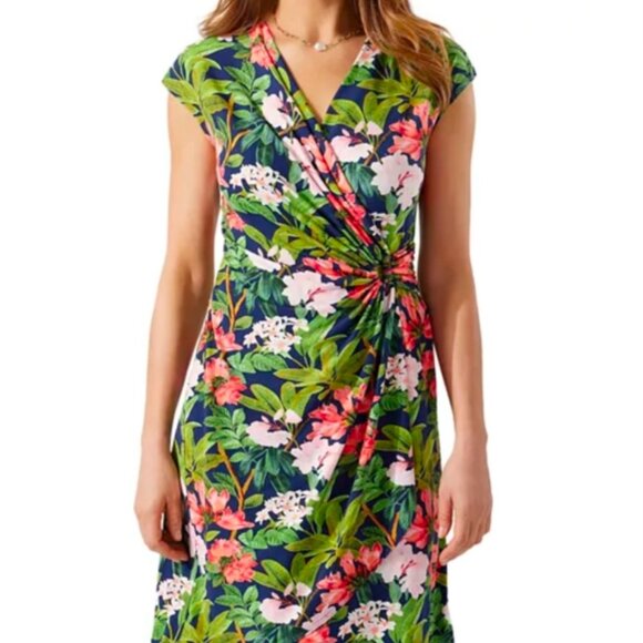 EUC Tommy Bahama Clara Floral Print Faux Wrap Dress in Women's Small - Picture 5 of 10